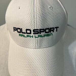 NWOT Polo Sport Ralph Lauren White w Logo Adult Cap Hat SZ Med/Lrg - RARE!